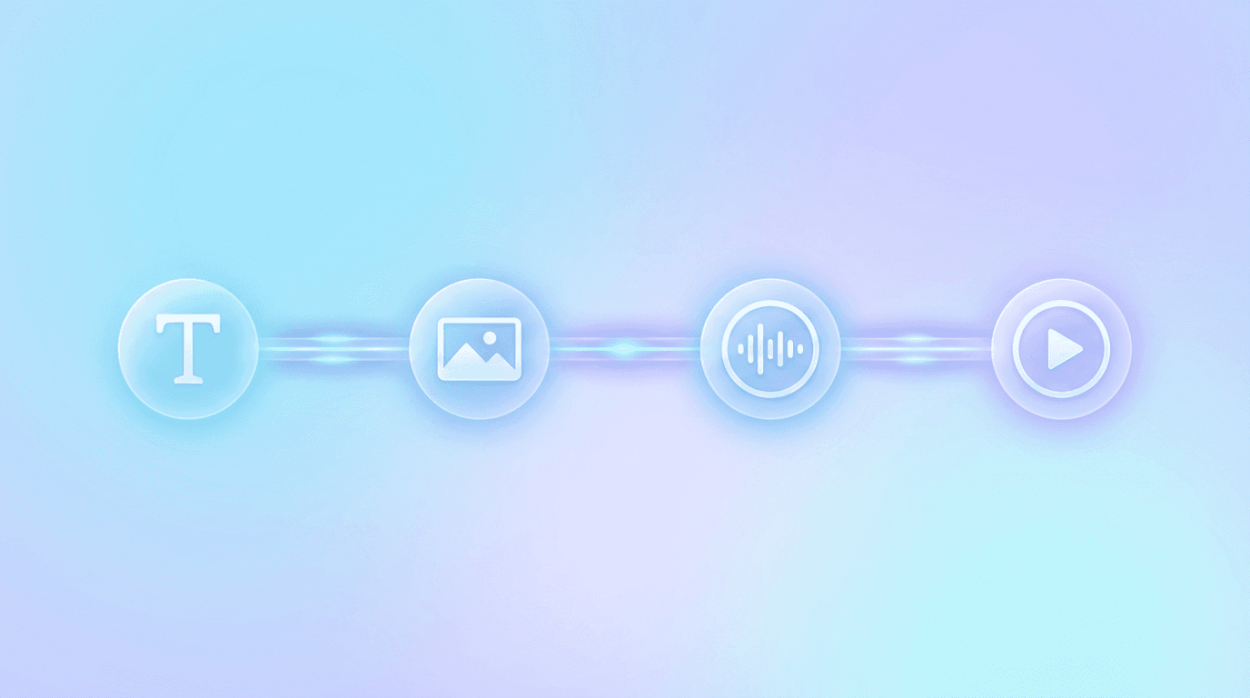 Multimodal roadmap illustration with text image audio video nodes DeepSeek V4 Multimodal roadmap illustration with for interface visuals and product storytelling image